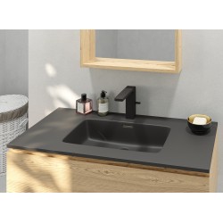 LAVABO RUBI NEGRO MATE 101X46 SENO CENTRADO CERAMICO