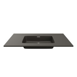 LAVABO RUBI NEGRO MATE 80X46 SENO CENTRADO CERAMICO