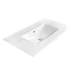 LAVABO PORCELANA THIN 91X46 SENO CENTRADO CERAMICO BLANCO BRILLO