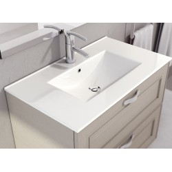 LAVABO PORCELANA THIN 91X46 SENO CENTRADO CERAMICO BLANCO BRILLO