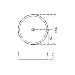 LAVABO PORCELANA OSIRIS BLANCO BRILLO 37CM DIAMETRO SOBREENCIMERA