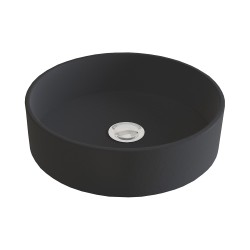 LAVABO PORCELANA OSIRIS NEGRO MATE 37CM DIAMETRO SOBREENCIMERA