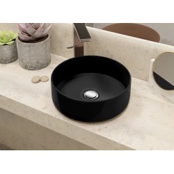 LAVABO PORCELANA OSIRIS NEGRO MATE 37CM DIAMETRO SOBREENCIMERA