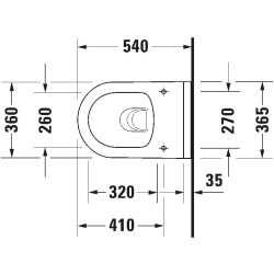 DURAVIT STARCK III INODORO SUSPENDIDO BLANCO BRILLO 36X54 CON ASIENTO Y TAPA CIERRE AMORTIGUADO