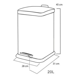 Papeleras PAPELERA ACERO INOX MATE 20 LITROS KOS20PLCTVER SQUARED D...